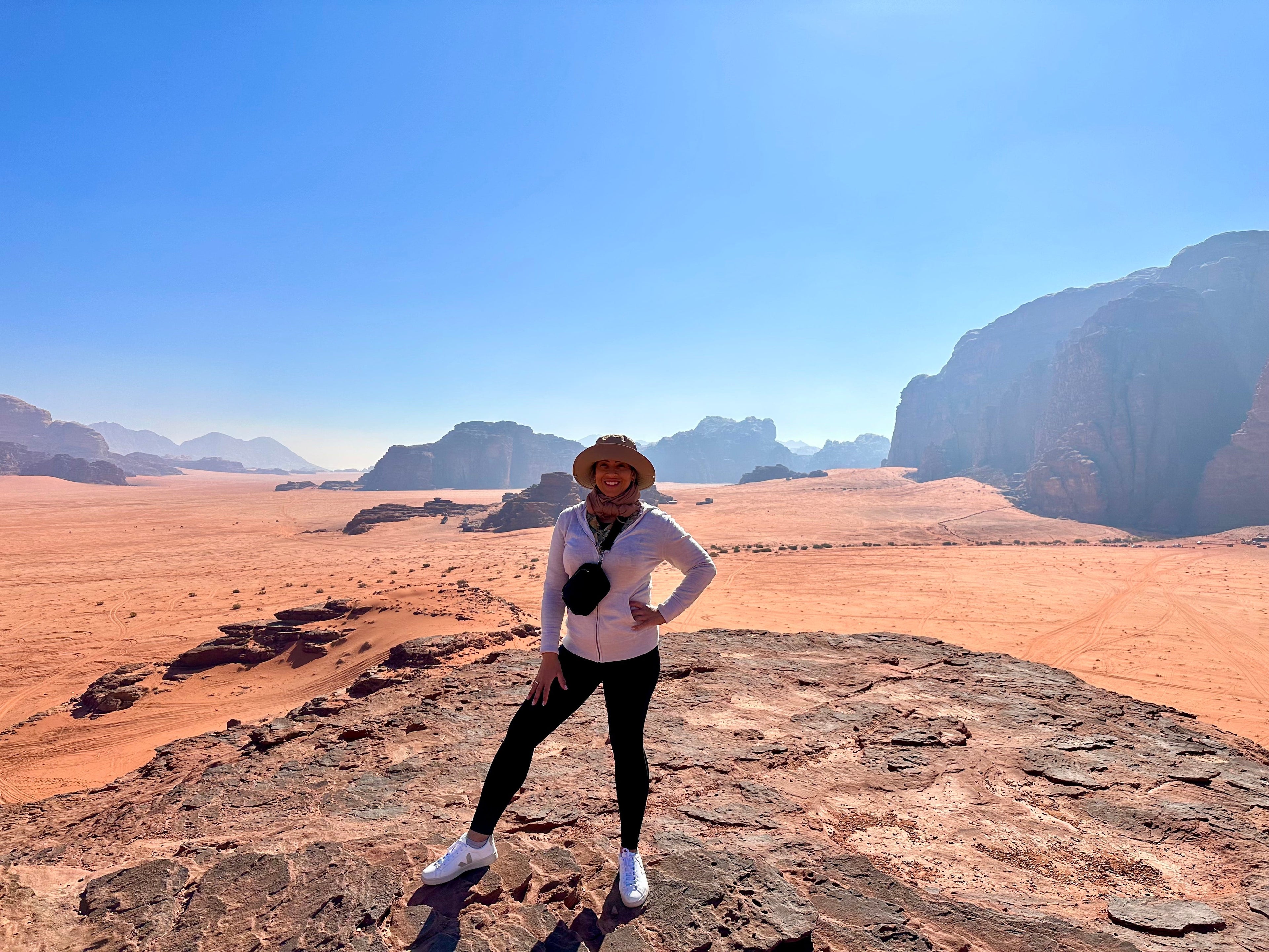 Standing on a rock in the Wadi Rum Desert - Jordan